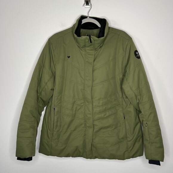 Obermeyer Jacket Womens 18 Green Insulated Ski Thermore REPREVE Snow 11164 - Picture 1 of 16
